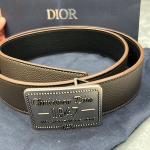 Christian Dior leather reversible belt+ Plate Buckle
